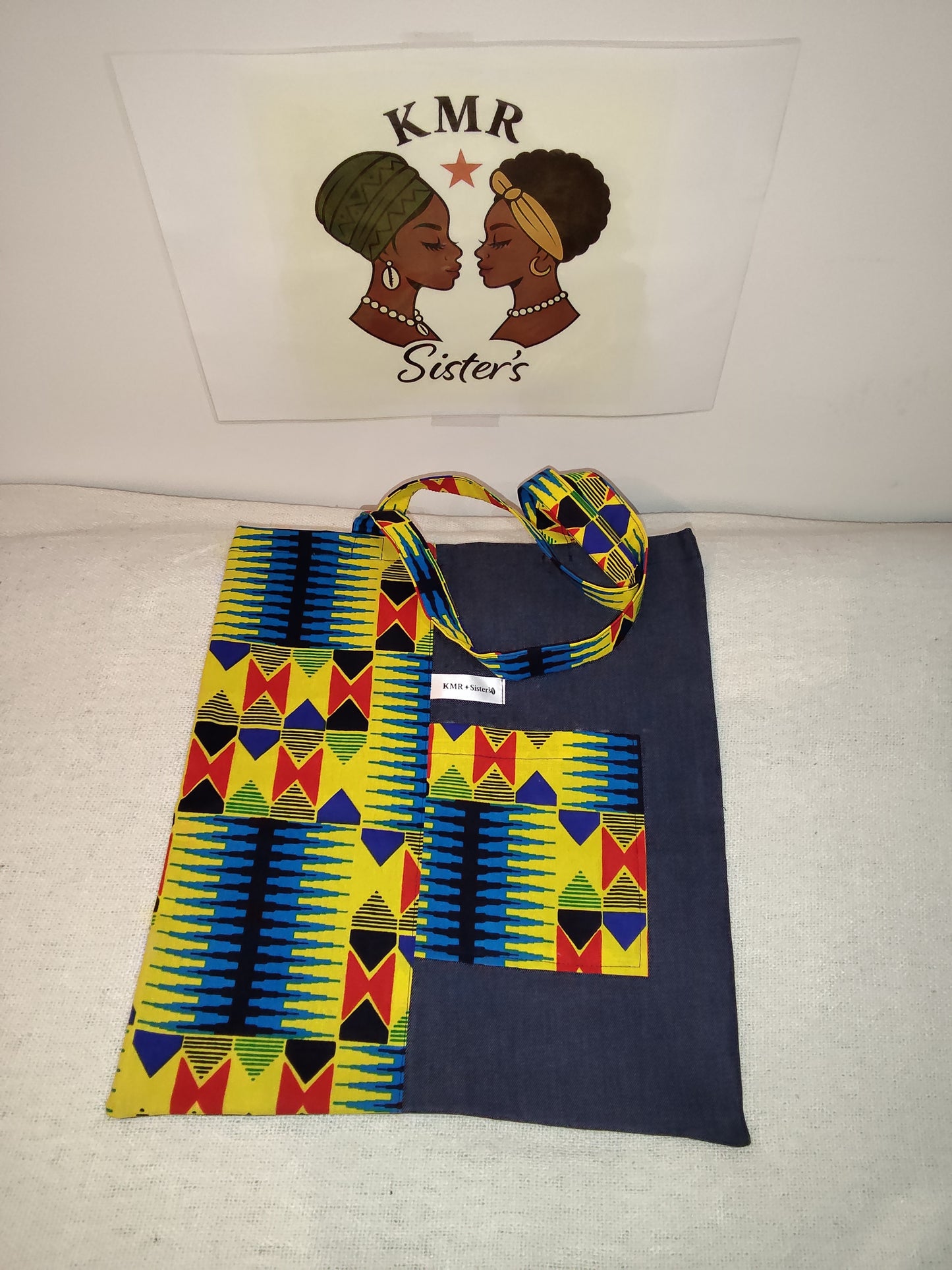 Tote bag en jean & pagne