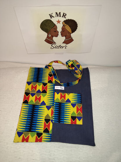 Tote bag en jean & pagne