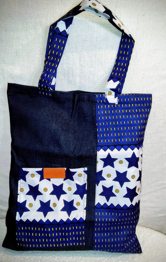 Tote bag en jean & pagne