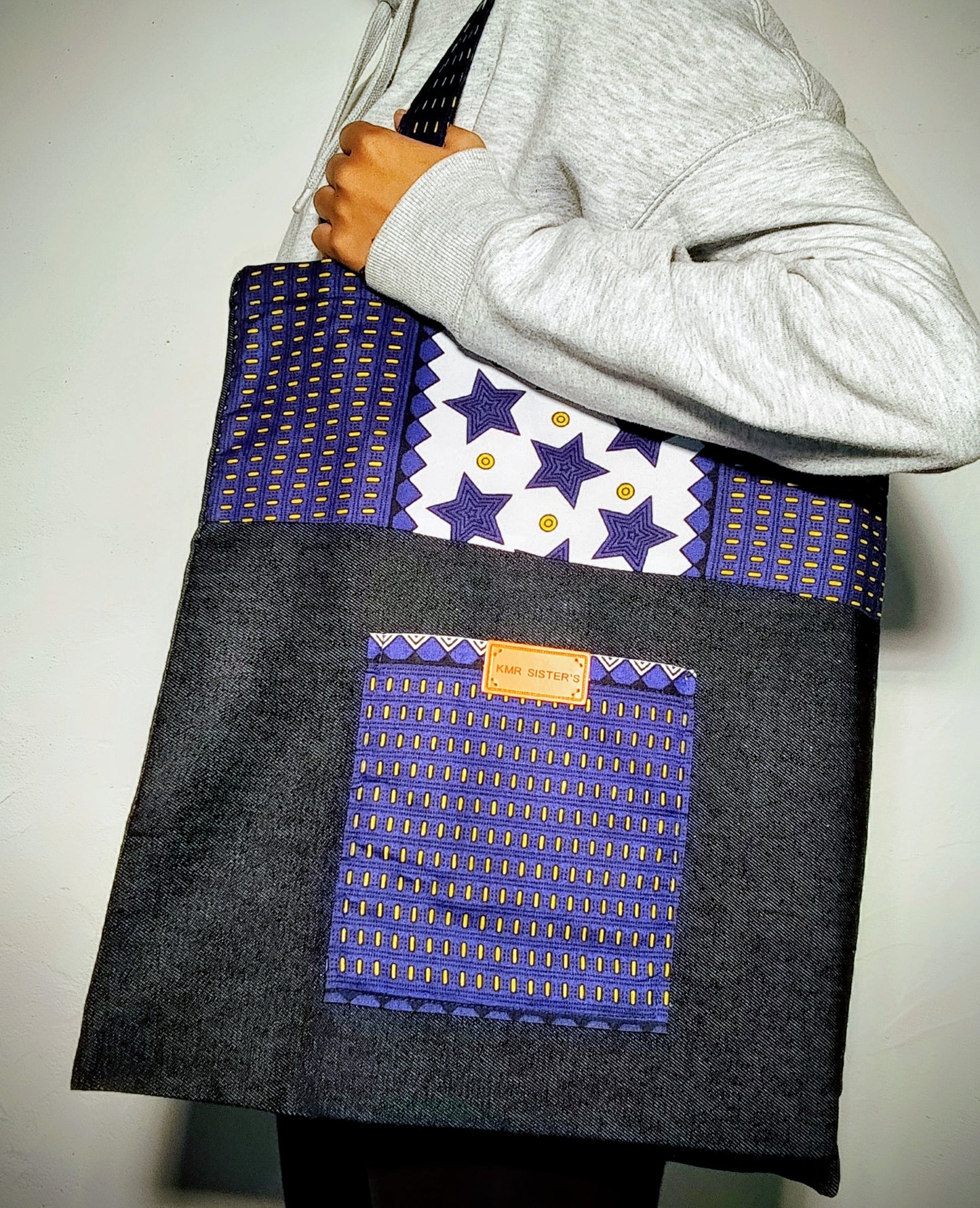 Tote bag en jean & pagne